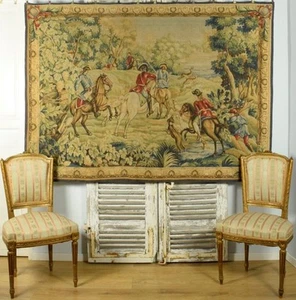 Fabulous Vintage French Robert Four Woven Wool 'Tapestry' Wall Hanging, Chasse - Picture 1 of 24