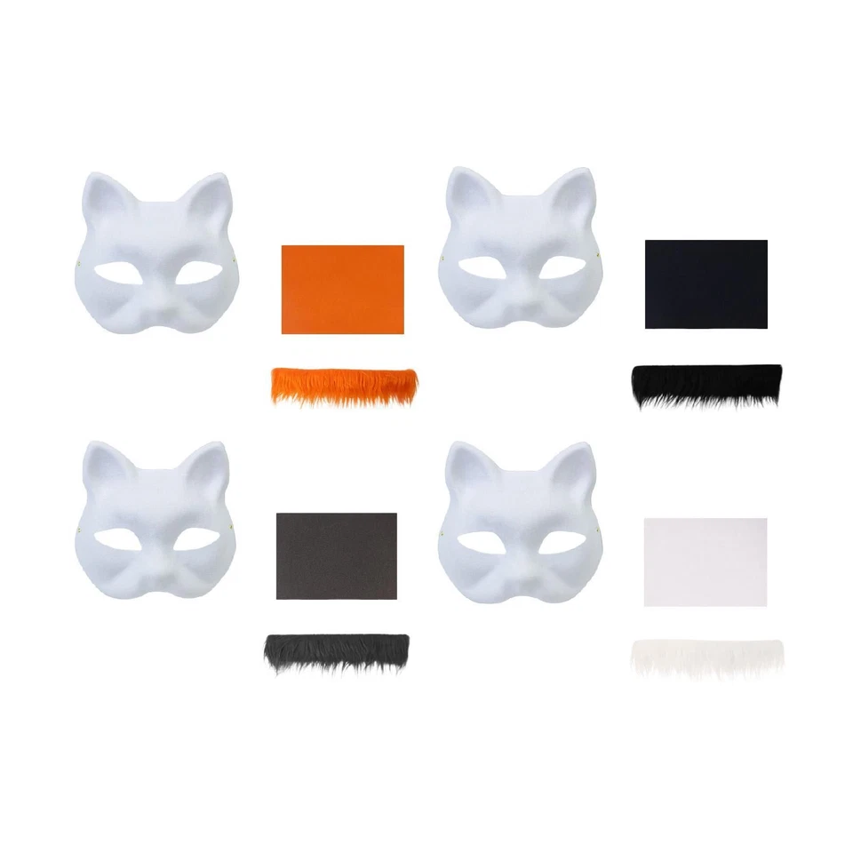 DIY Therian  Kit,Blank Cat ,Face Cover Party Favor to Paint with  Strip Mesh - Image 1 of 1