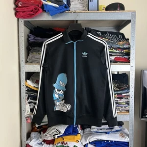 Rare! Adidas Boys Y2K Vintage Jacket 3 Stripes Big Logo 00s - Picture 1 of 24
