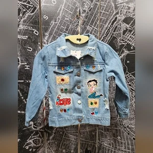 Girls Betty Boop  Denim Jacket - Picture 1 of 3