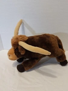 Cuernos Russ Vintage Peluche Longhorn Bull Texas 'Tex' Marrón Tostado 12" Span - Imagen 1 de 11