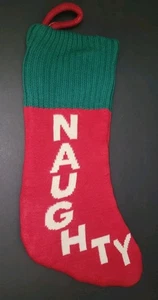 Large Christmas Stocking Naughty Nice Reversible Christmas Stocking - Picture 1 of 4