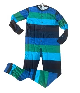Burton Snowboards LS Full Button Stretch Base Layer Union Suit Striped Mens XL - Picture 1 of 7