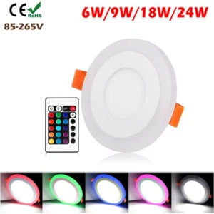Weiß RGB Dual Color LED Licht LED Decke Einbauplatte Downlight Spot Lampe 6W-24W - Picture 1 of 11
