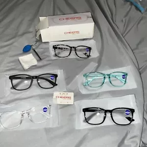 CHEERS DEVICES 5 Pack Reading Glasses Blue Light Blocking Glasses +1.0 AntiGlare - Picture 1 of 24