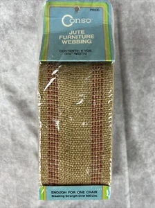 Conso Burlap Jute Upolstery Webbing Red Line 6 Yards 3 1/2 Inch NOS  Vintage - Picture 1 of 5