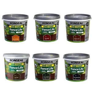 Ronseal 9L One Coat Life Quick Dry Garden Shed & Fence Paint All Colours!!!!!!!!