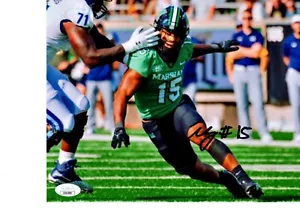 MIKE GREEN MARSHALL THUNDERING HERD SIGNED 8X10 PHOTO W/JSA COA - Picture 1 of 1