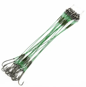 20X Plataforma de gancho líder de alambre de pesca de agua salada con traza de acero giratoria 20-80 lb 12 cm - Imagen 1 de 5
