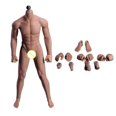 MARKENLOS 1/6 Ultra Soft Edelstahl Muscle Male Action Figure Seamless Body Playset
