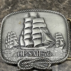 OP Sale 76 commemorative tall ship belt buckle pewter - Picture 1 of 13