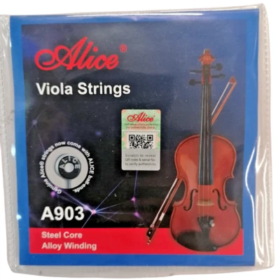 Muta Corde per Viola Steel Core Alloy Winding Pronta Consegna Set Corda 4 - Immagine 1 di 4