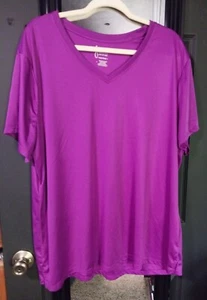 Top donna Just My Size 4X viola manica corta scollo a V base - Foto 1 di 3