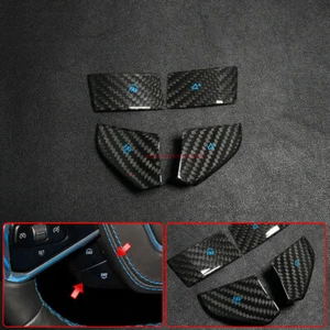 C8 Corvette Carbon Fiber Steering Button Covers Blue Accent 2020-2022+ Corvette - Picture 1 of 5