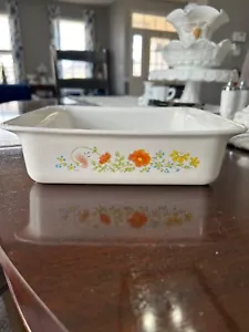 Vintage Corning Ware Wildflower #322 8x8x2 Quadratische Backform Offen Bräter - Bild 1 von 7