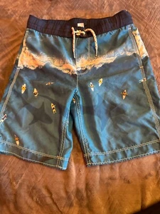 Gap Kids Swim Shorts Kids Boys Size Large Surf Shark Print pockets - Picture 1 of 8