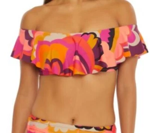 Trina Turk Monaco Off The Shoulder Bandeau Swim Top Fan Faire NWT $98 Size 4 - Picture 1 of 3