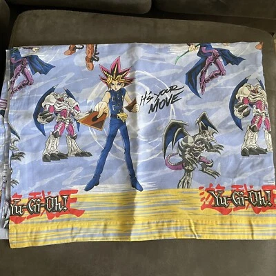 Vtg 1996 Yugioh Yu-Gi-Oh Let’s Duel Twin Flat Bed Sheet 64"x95" Yami Muto Yuki - Image 1 of 4