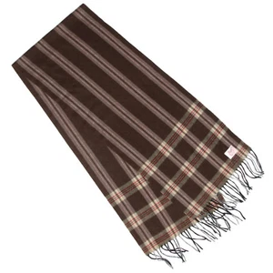 NEW KING DEER 100% Cashmere Scarf Hunter Brown Plaid Barn Scarve 62"x12" /7585 - Picture 1 of 3