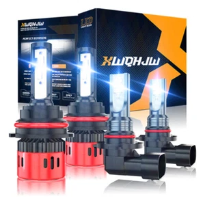 6000K Super White 4x 9007 9005 LED Combo Headlight Bulbs High and Low Beam Kit - Imagen 1 de 13