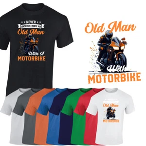 Camiseta de moto para hombre nunca subestimes a un viejo con una camiseta de regalo unisex - Imagen 1 de 22