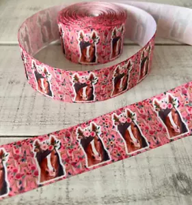 Horse Print Grosgrain Ribbon - 2 Metres x 38mm - Picture 1 of 3
