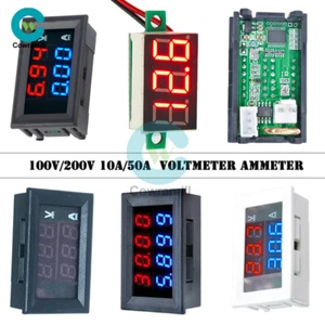 DC 100V/200V Voltmeter Ammeter 10A Dual LED Digital Volt Amp Meter Gauge 3/4 Bit - Picture 1 of 43