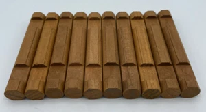 Lote de piezas de madera LINLINCOLN LOGS: 10 piezas de tronco redondas medianas de 2 muescas 4,5" marrón - Imagen 1 de 3