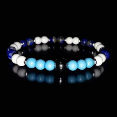 Bracciale del NAPOLI calcio partenopeo Azzurro Lapislazzuli Uomo Donna Maradona - Immagine 1 di 3