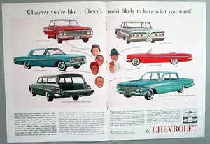 1964 Chevy Impala Convertible Biscayne Bel Air Parkwood Original 2-Page Print Ad - Picture 1 of 1