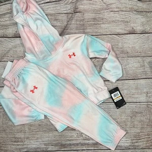 Under Armour Toddler Girls Cotton Candy Velour Hoodie Jogger Set NEW - Picture 1 of 1