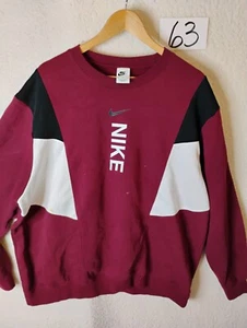 Nike Hybrid Fleece Sweater Men's Size XXL Winter Fall Maroon Black White - Picture 1 of 8
