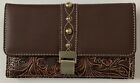 Women's Wallet Clutch_13 Card Slots_2 Zippers_magnetic Close_brown_unbranded