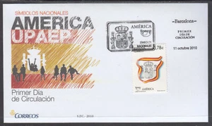 España Spain 4601 2010 América Upaep Símbolos Escudo Bandera SPD Sobre Primer - Imagen 1 de 1