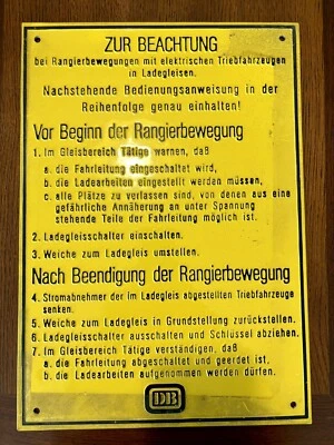 Original Blechschild Vintage Deutsche Bahn Deutsche Bahn Schild selten - Bild 1 von 4