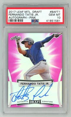 2017 Leaf Metal Draft Pink Auto /10 Fernando Tatis Jr. PSA 10 - Image 1 of 2