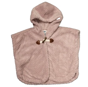 Old Navy Fuzzy Soft Textured Hooded Cape Wrap Coat Jacket Toggle Lavender 3T - Picture 1 of 15