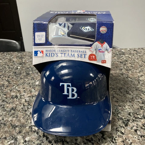 TAMPA BAY RAYS HELMET & UNIFORM KID'S SET SIZES 5-9 FRANKLIN SPORTS New Cover