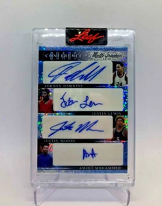 NBA 2023 "Jordan Hawkins Justin Lewis Moore Aminu Mohammed" Quad Auto 08/10 - Picture 1 of 2