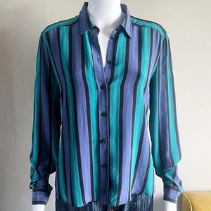 Gucci Silk Vintage Striped Shirt Blouse - Picture 1 of 9