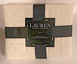 NUOVA federa trapuntata Ralph Lauren Asher Euro Sham 26" x 26" - avorio - Foto 1 di 4