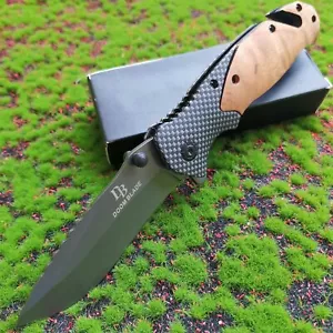 Stainless steel portable multi-functional pocket folding wooden handle knife - Picture 1 of 6