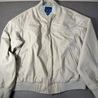 Chaqueta de bombardero Towncraft de colección años 80 para hombre talla L caqui tostado acanalada forrada con cremallera Foto 1 de 4