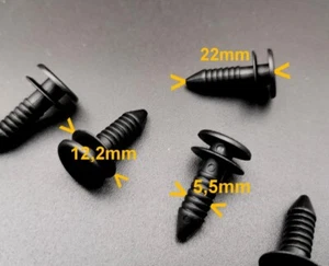 12x Trim Clips Fixing Clips Door Clip 5.5mm Black 421 - Picture 1 of 13