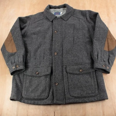 PENDLETON elbow patch lined wool car over chore coat XL tag vtg 90s usa made - Image 1 of 4
