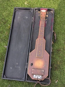 1950S ART DECO STEEL LAP GUITAR "F & H LTD" MADE IN ENGLAND & VINTAGE CASE - Picture 1 of 24