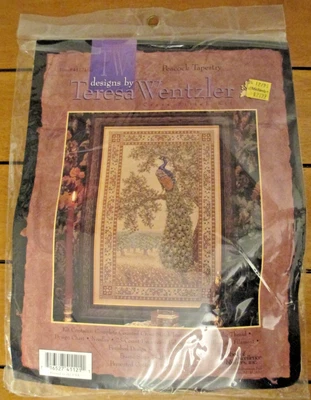 Kit de tapiz de pavo real #41121 diseños de punto de cruz contado con cuentas de Wentzler Foto 1 de 4