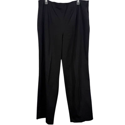 Nic + Zoe 女式黑色侧拉链直筒正装裤职业平前尺寸 14 — 第 1/4 张图片