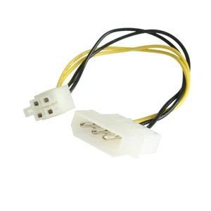 StarTech.com 6in LP4 to P4 Auxiliary Power Cable Adapter - LP4 to 4 pin ATX - Mo - Foto 1 di 1