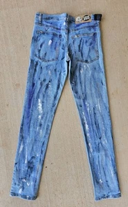 NWT - CHEAP MONDAY- PAINTED SLIM STRAIGHT JEANS (Done By Factory) Size 32"x 33" - Picture 1 of 23